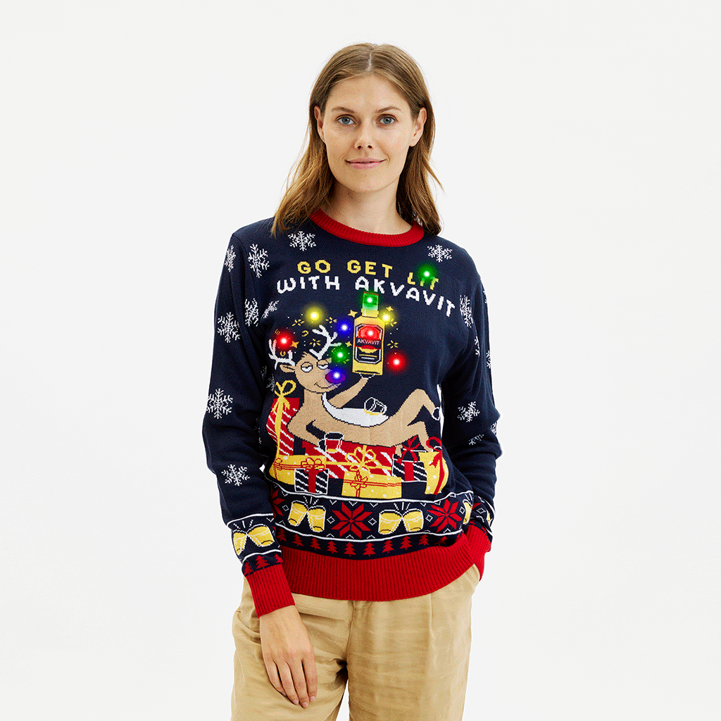 Akvavit weihnachtspullover - Damen