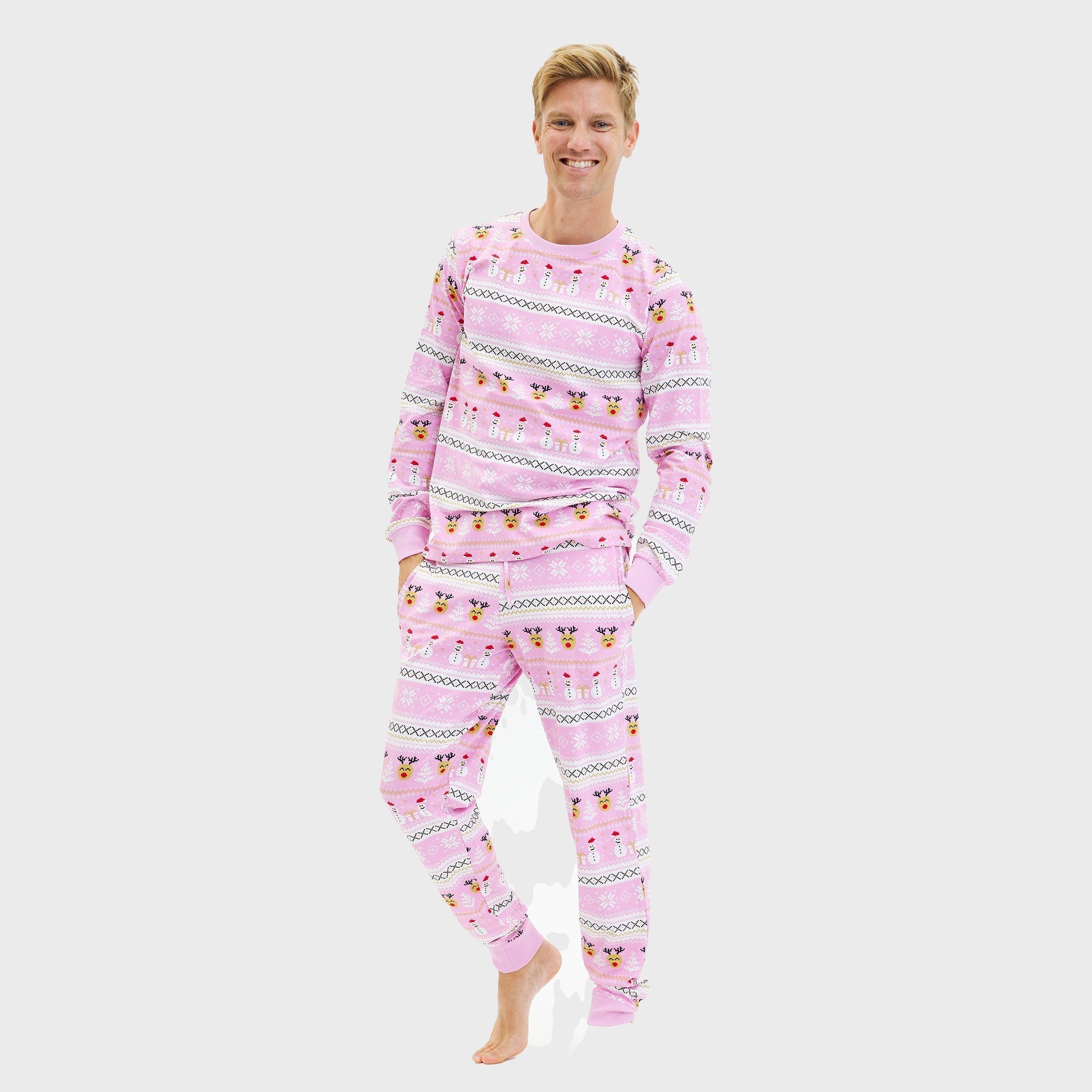 Pyjama de Noël ultime rose – Homme.