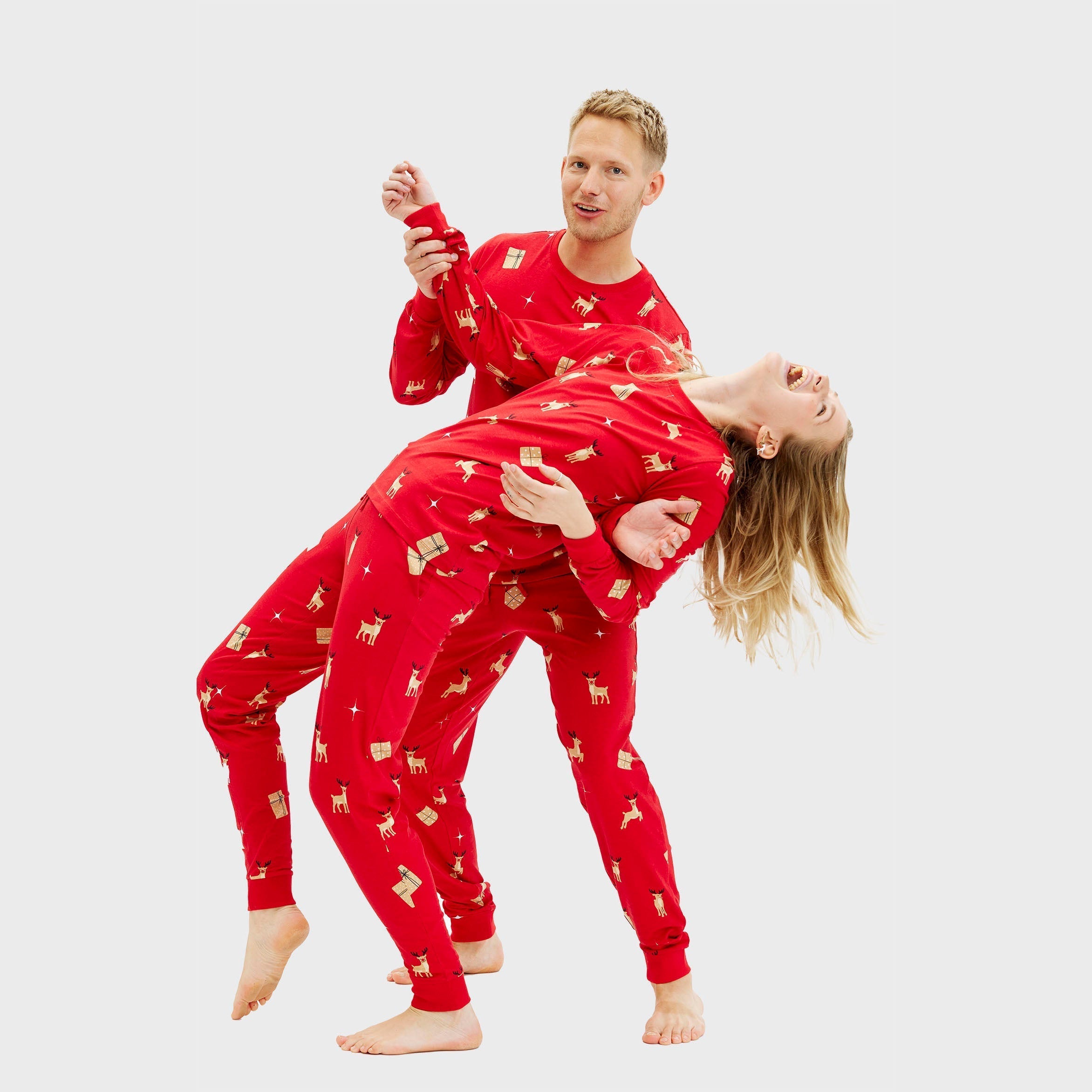 Elegante pigiama natalizio rosso – Uomo.