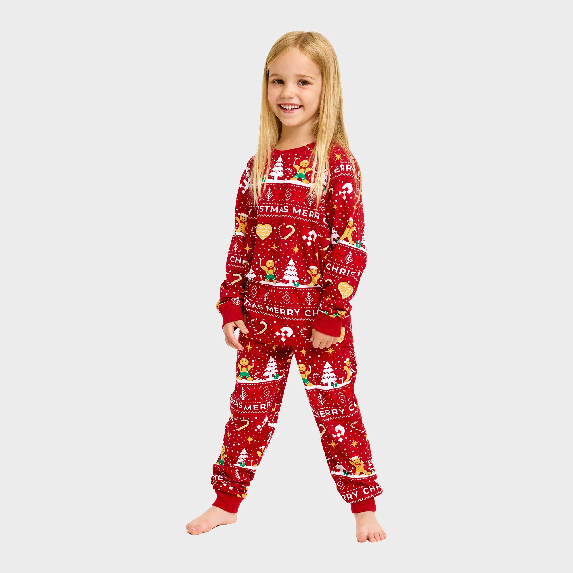 Biscotto di Natale Pigiama di Natale Rosso - Bambini.