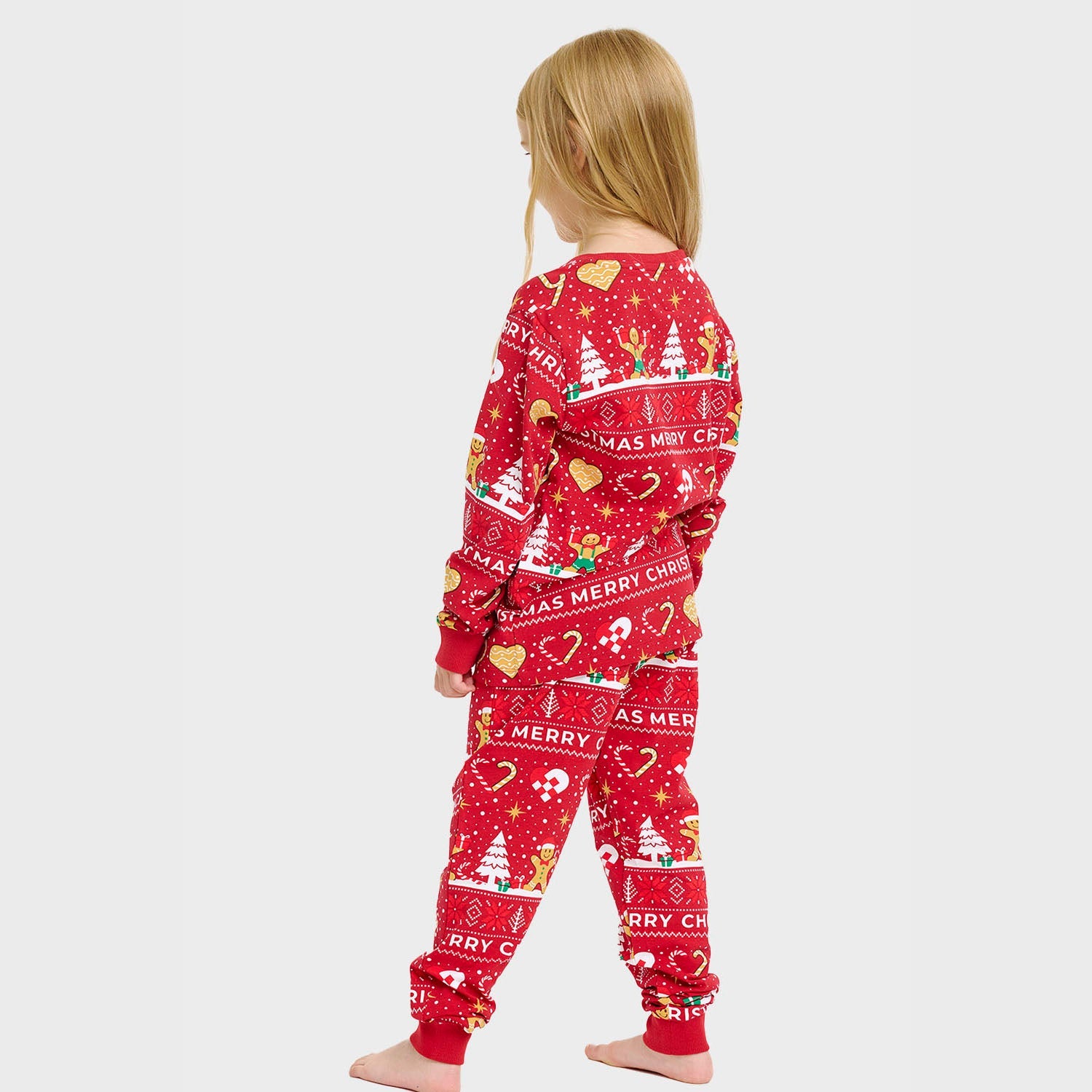 Weihnachtskeks Julepyjama Rot - Kinder.