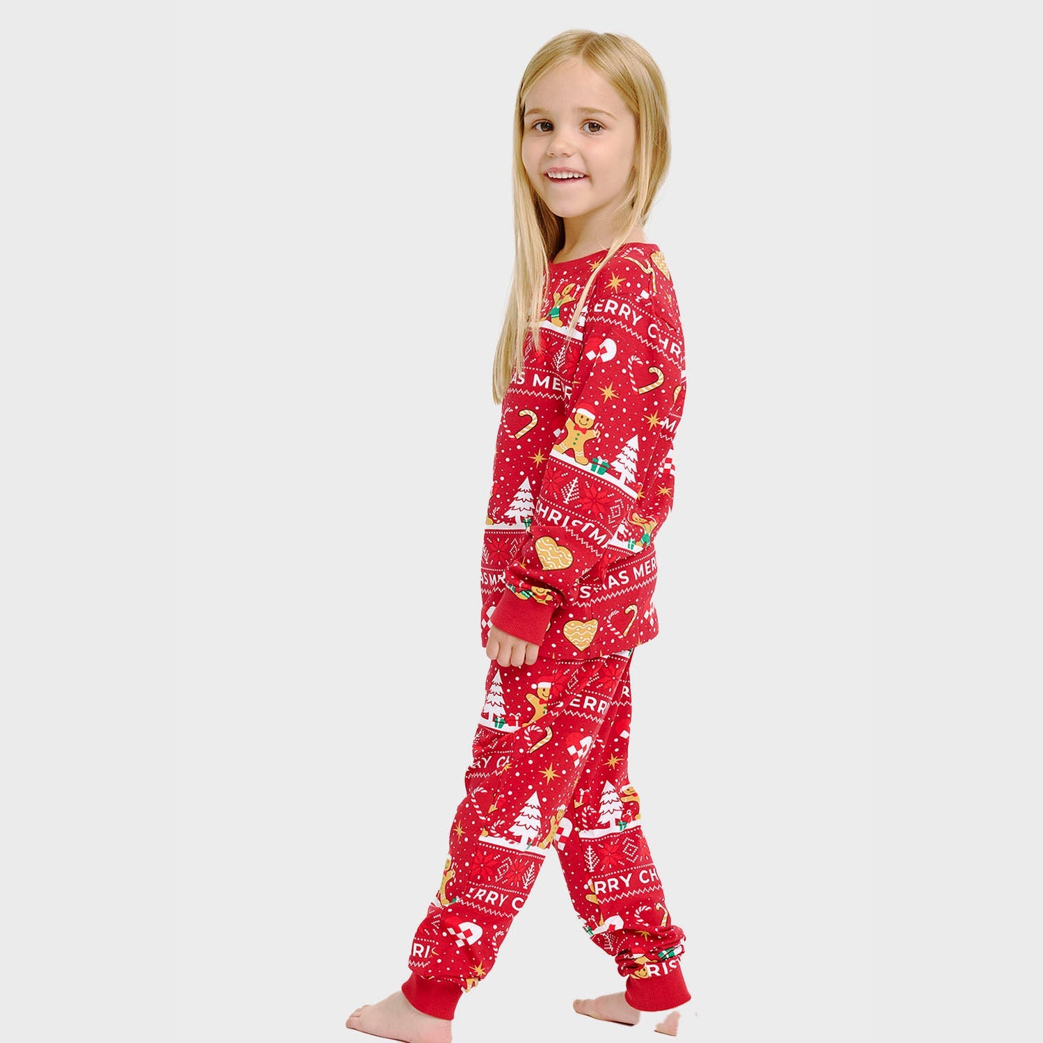 Weihnachtskeks Julepyjama Rot - Kinder.