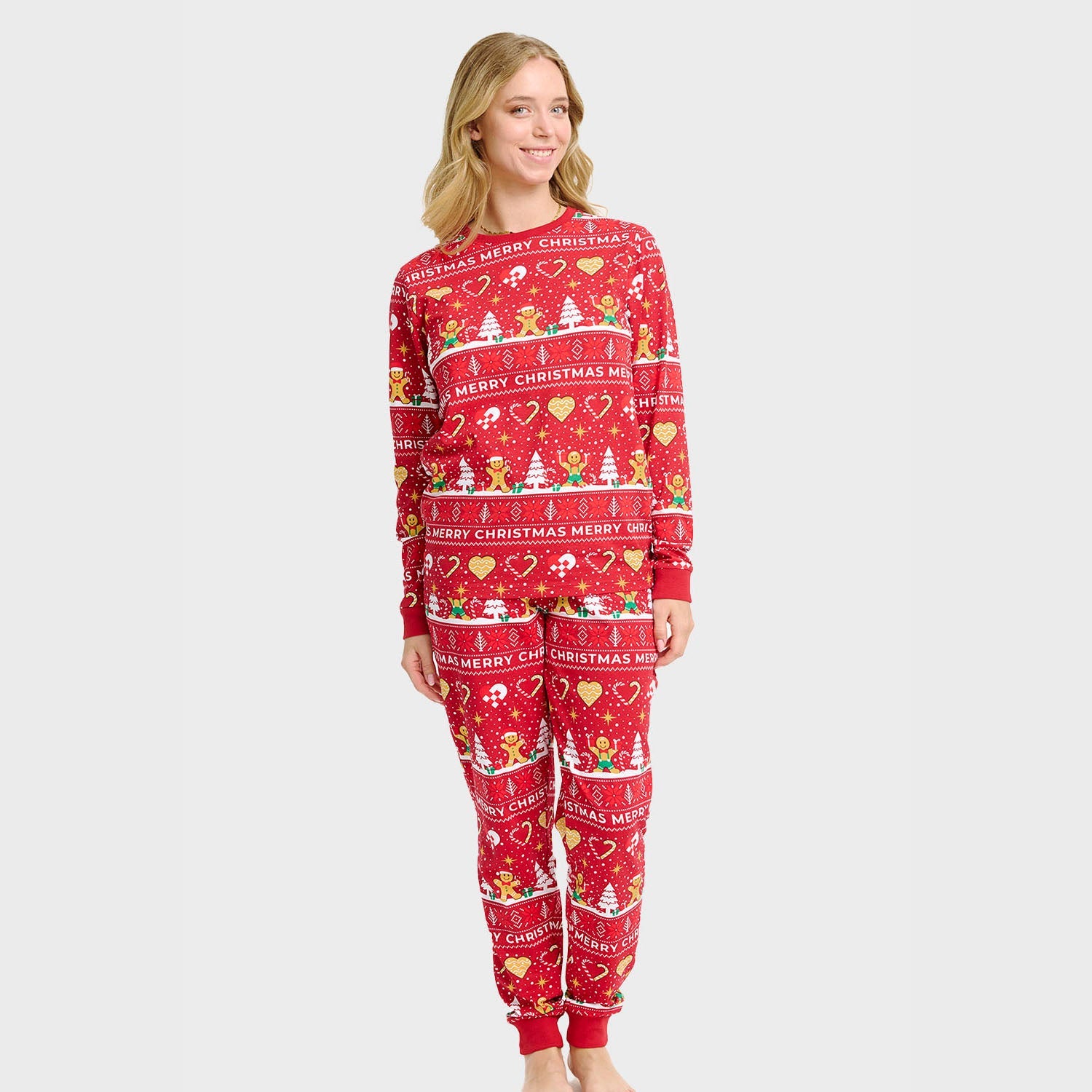 Weihnachtskeks Julepyjama Rot - Damen.