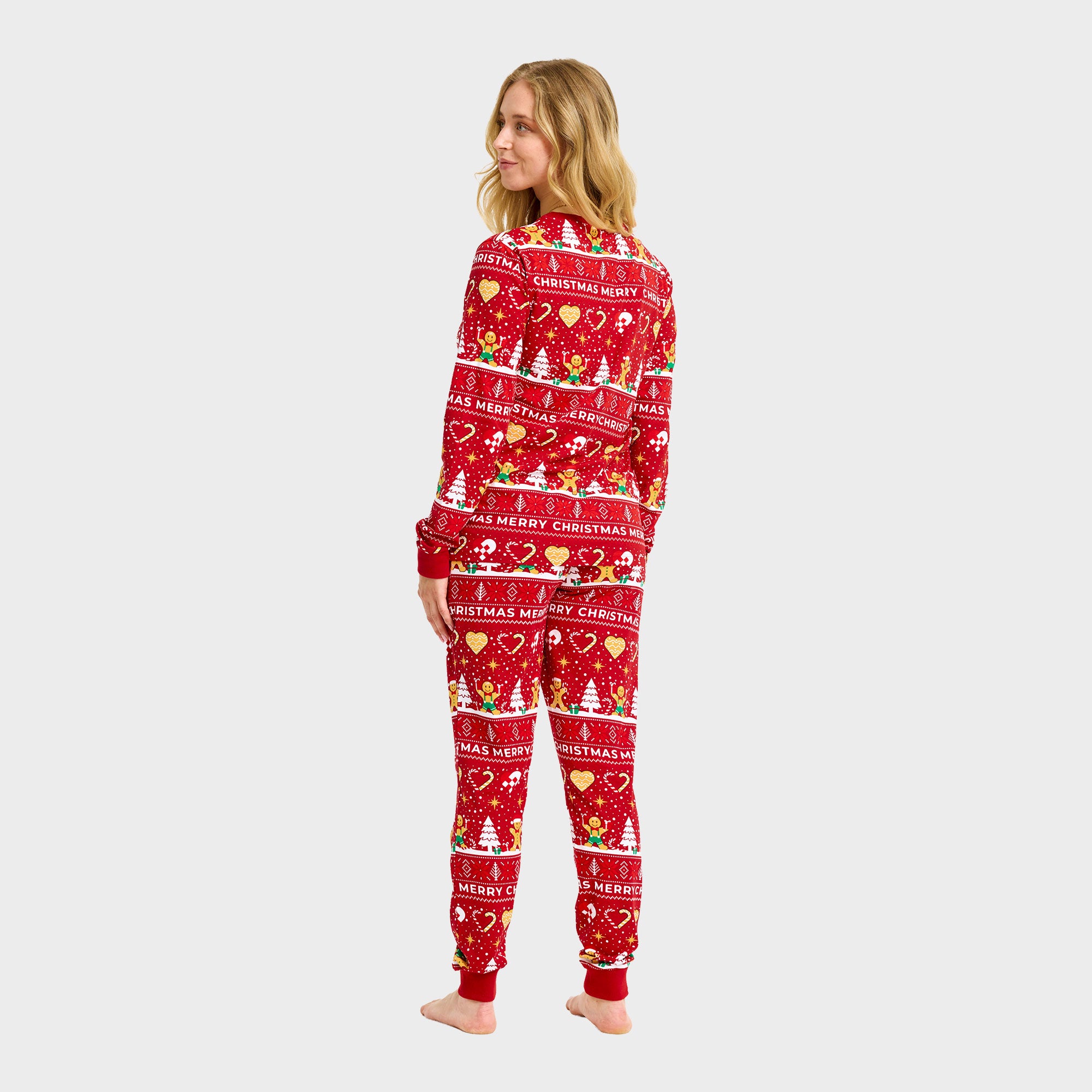 Pyjama de Noël sablé rouge - Femme.