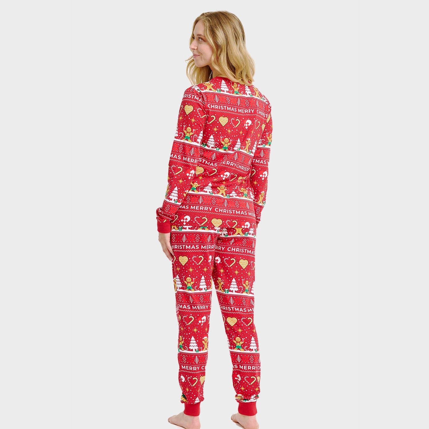 Weihnachtskeks Julepyjama Rot - Damen.