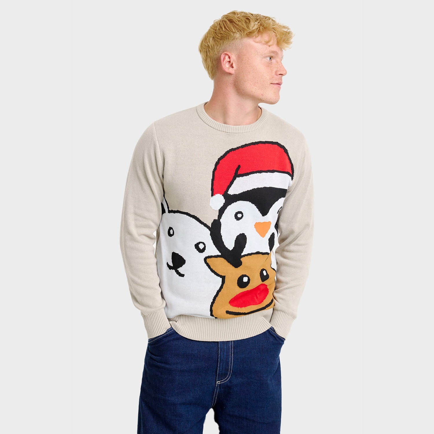 Tierweihnachtspullover - Herren