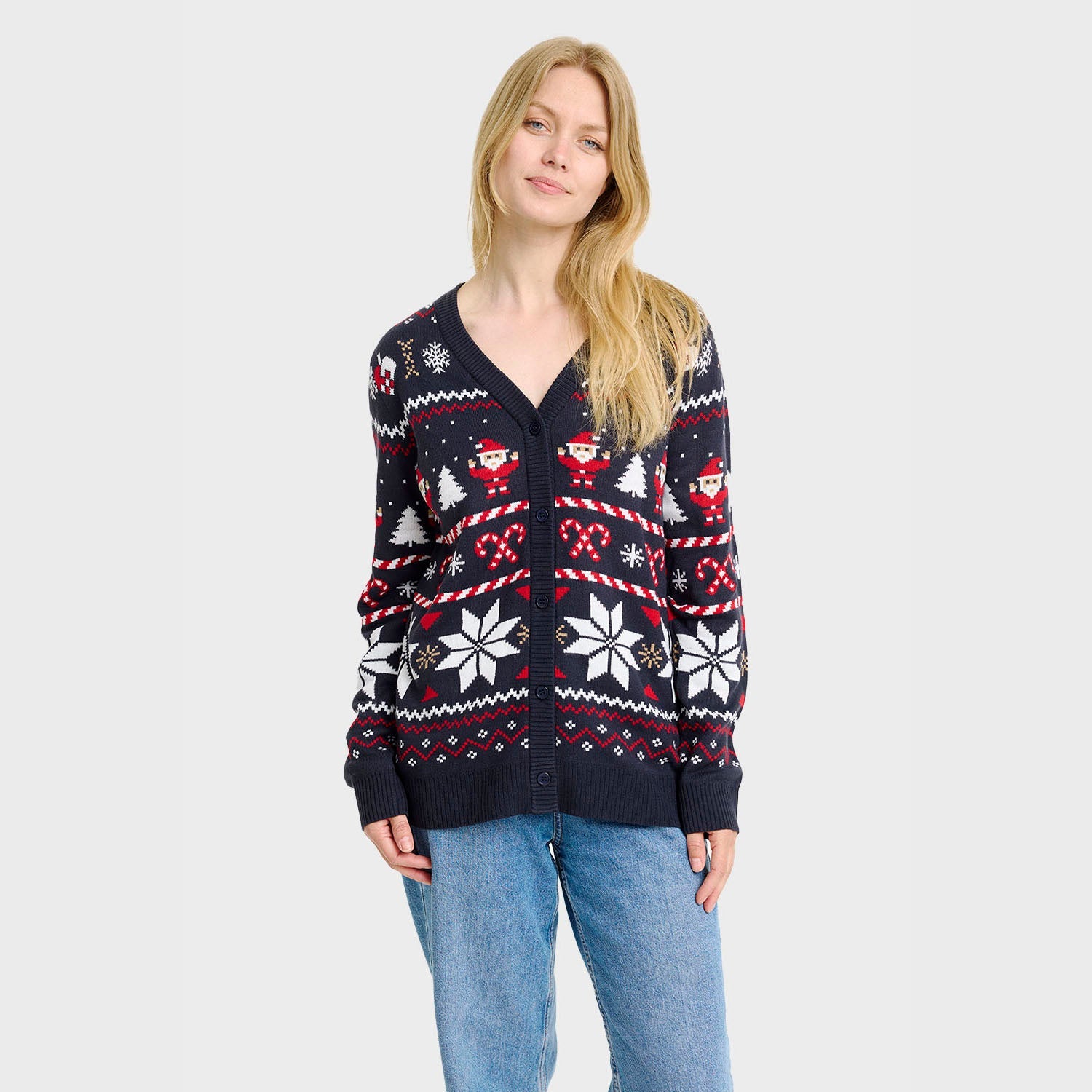 Santas Weihnachtsstrickjacke - Damen