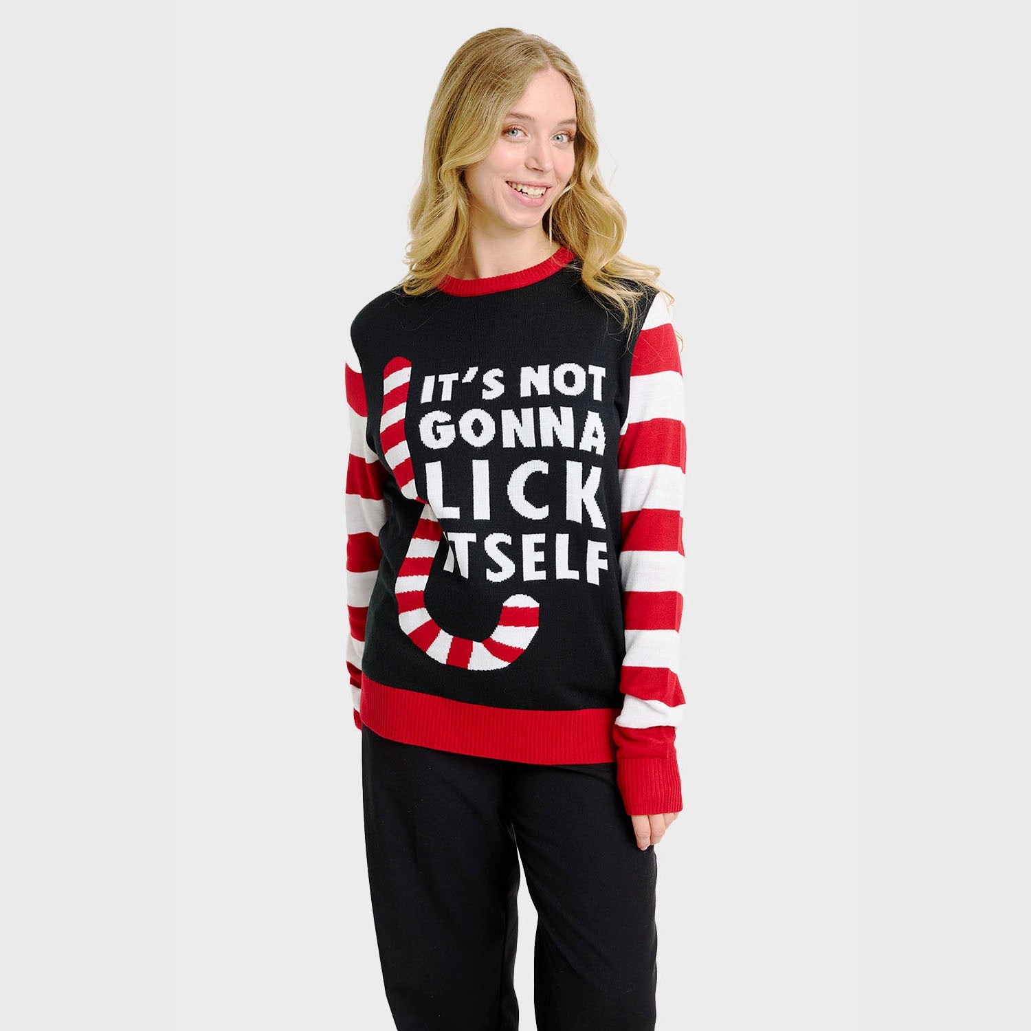 Candy Cane Weihnachtspullover - Damen