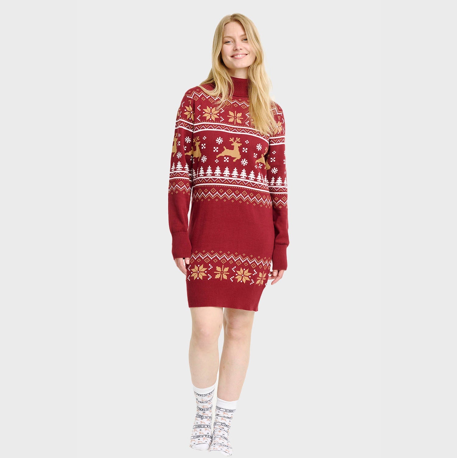 Rollkragen-Weihnachtskleid - Damen.