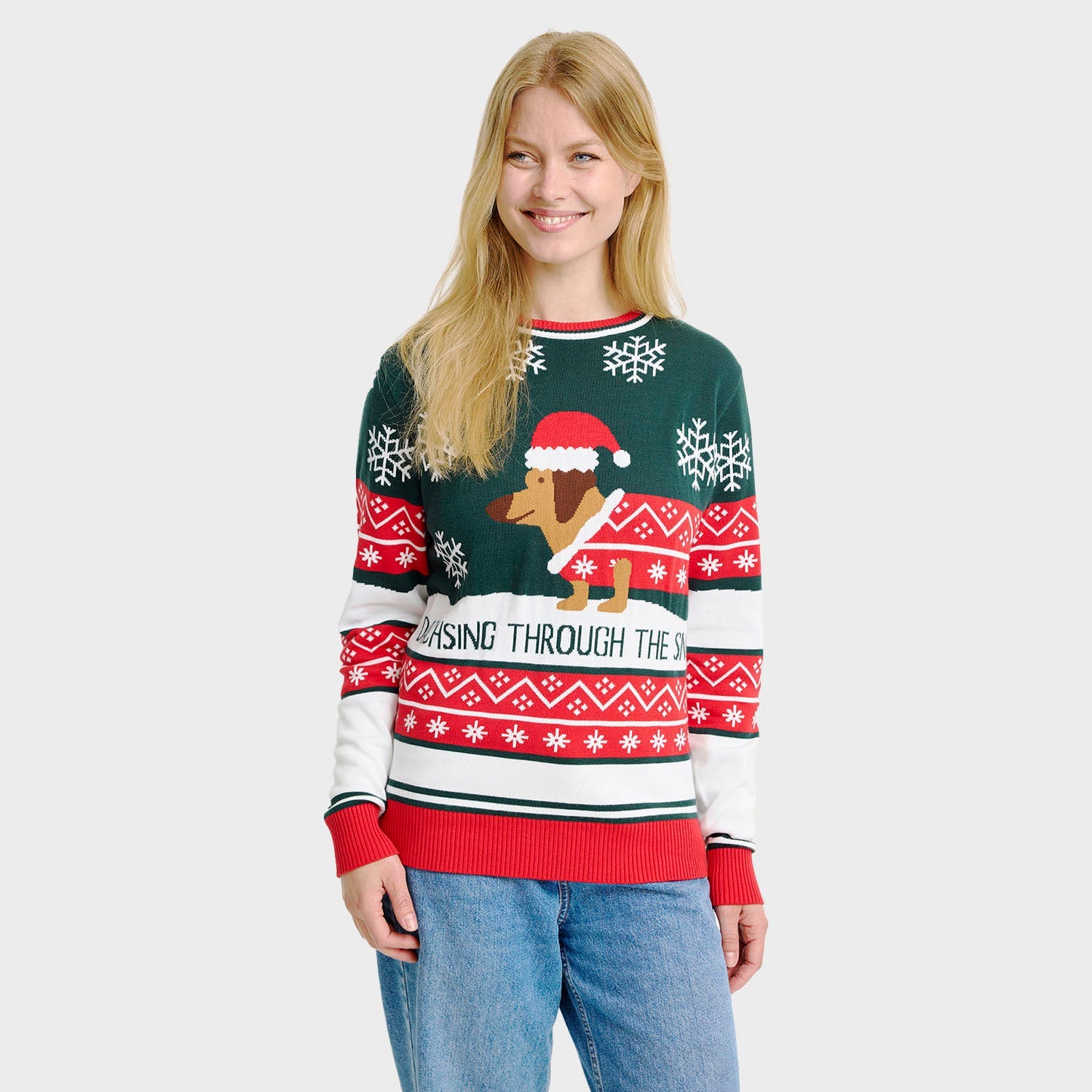 Daschen um den Weihnachtspullover - Damen.