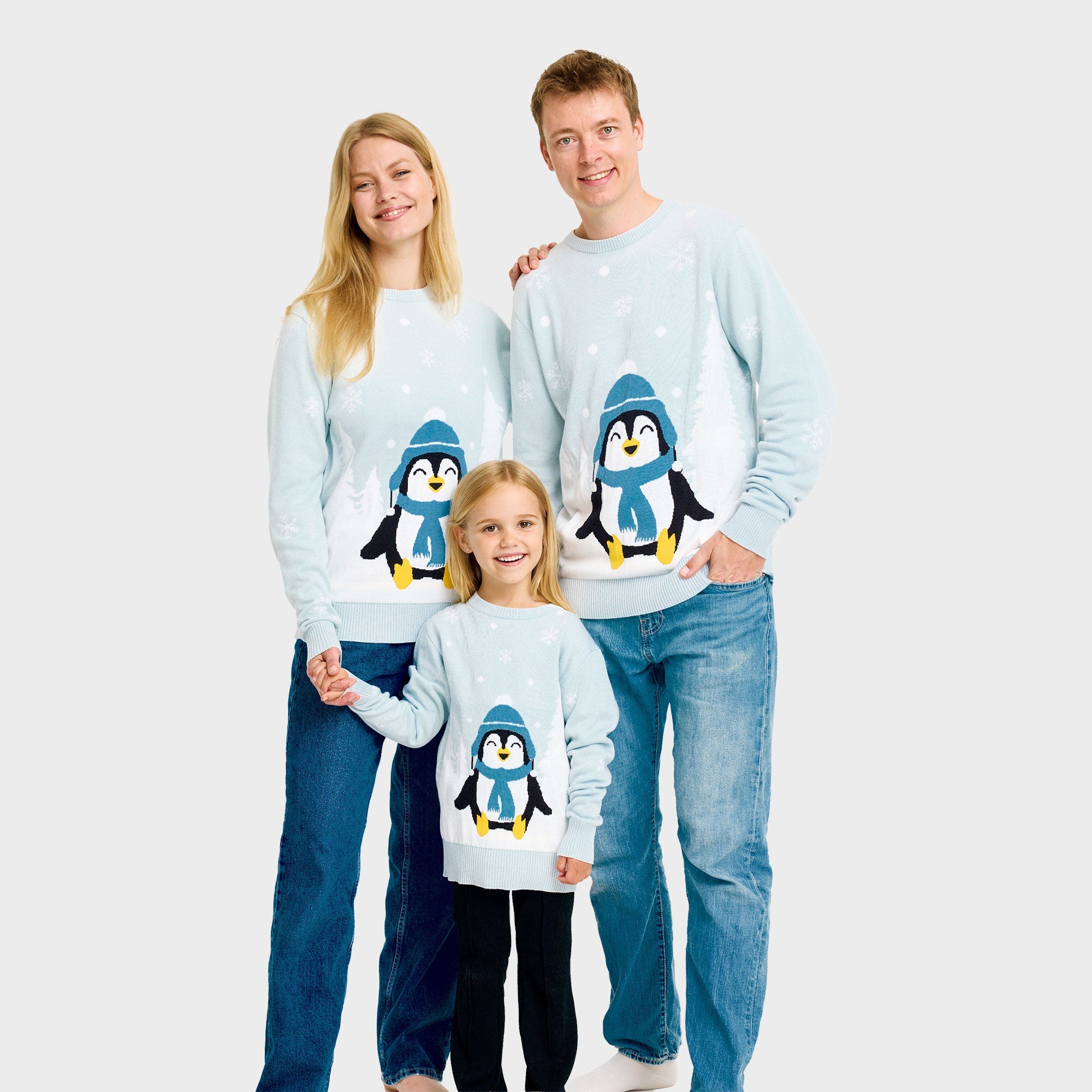 Der süße Pinguin-Weihnachtspullover - Kinder
