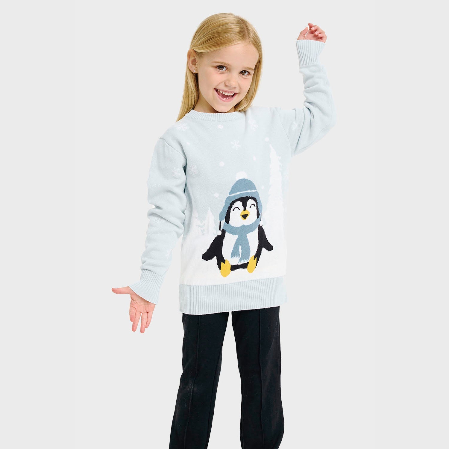 Der süße Pinguin-Weihnachtspullover - Kinder.