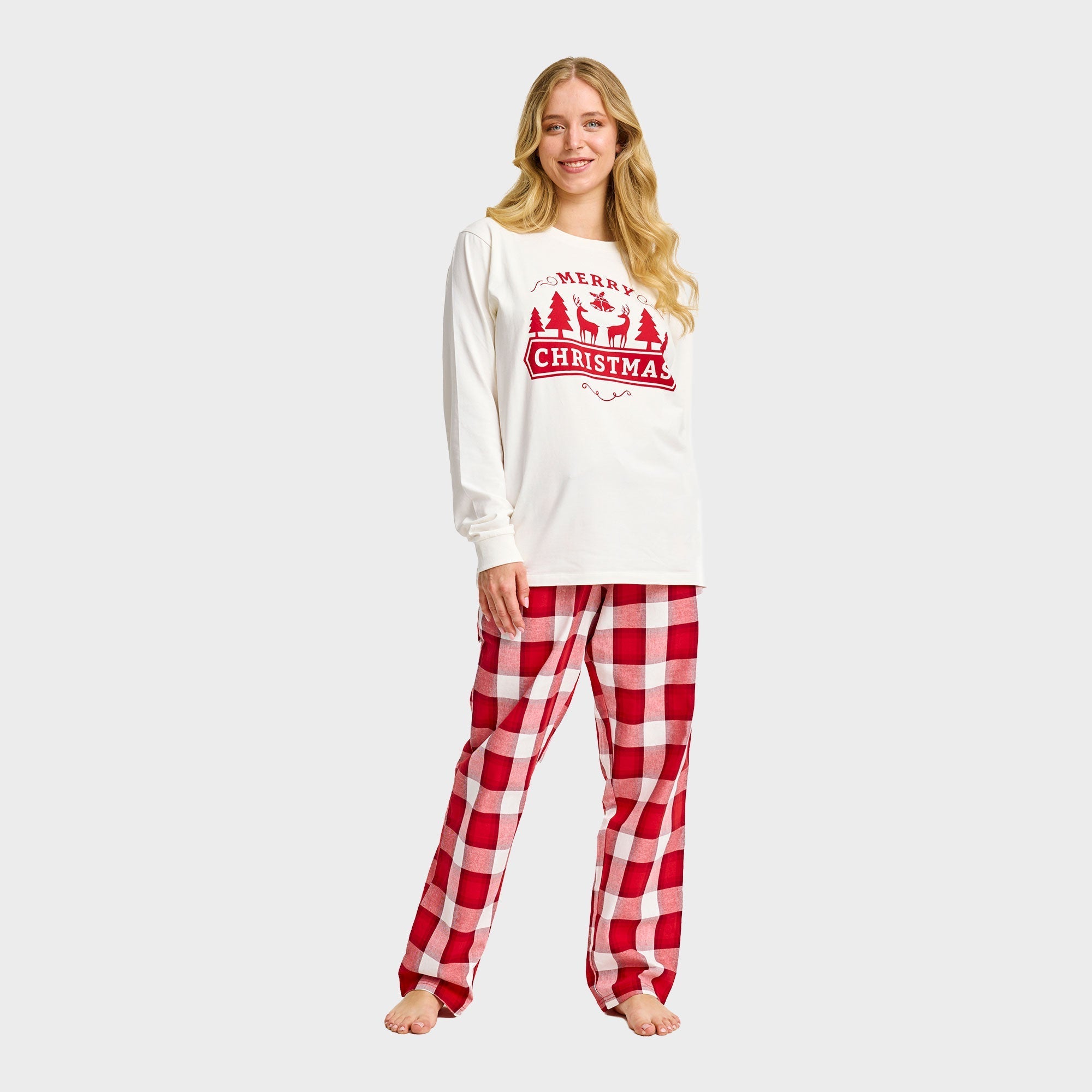 Merry Christmas Flanell-Pyjama - Damen