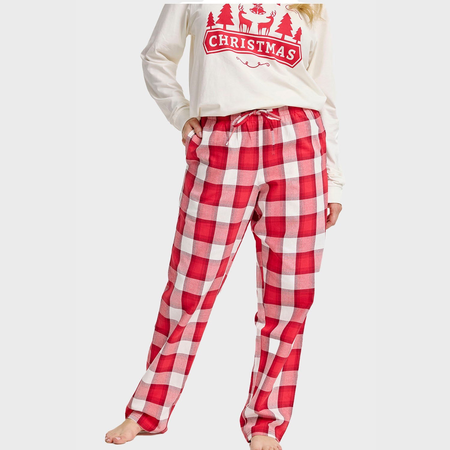 Flanell-Weihnachtshosen - Damen