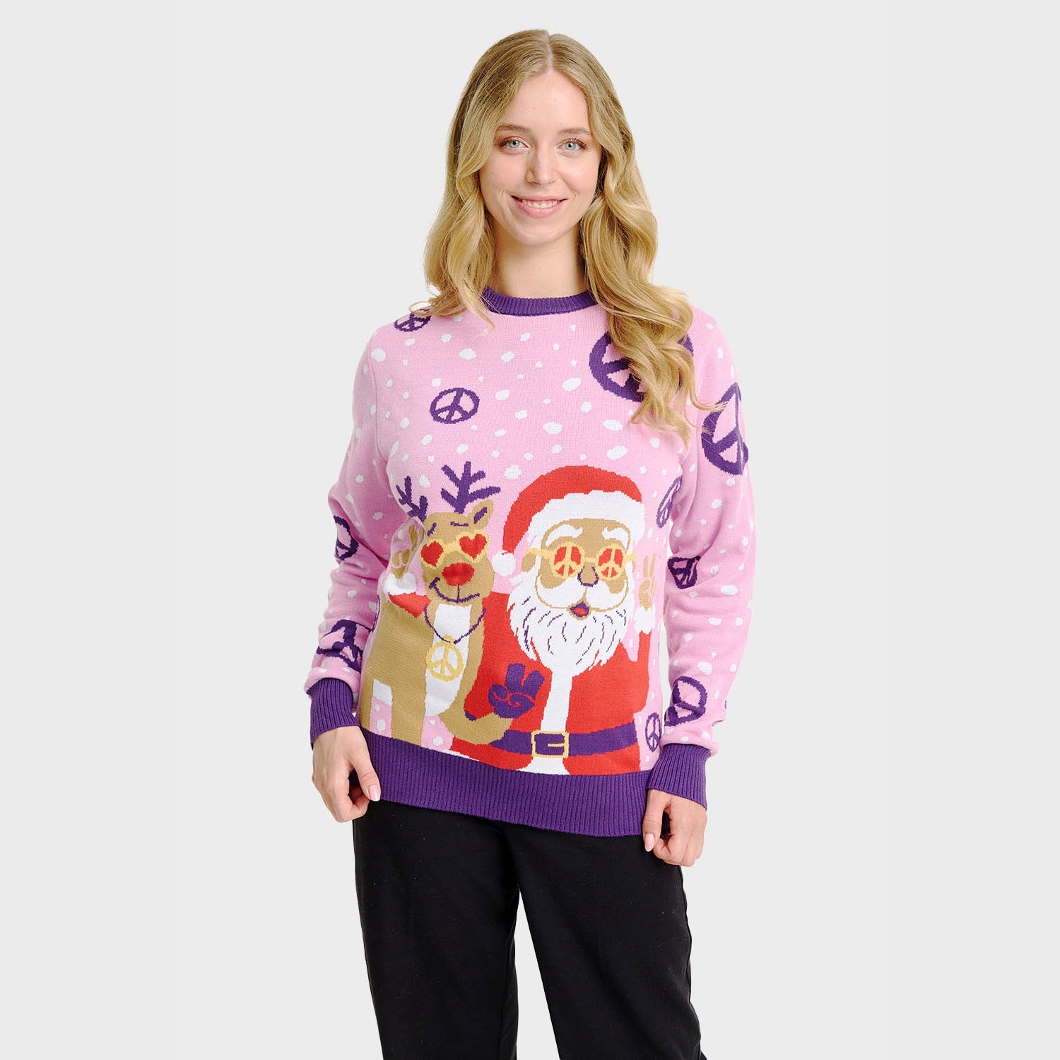 Hippie Weihnachtspullover - Damen