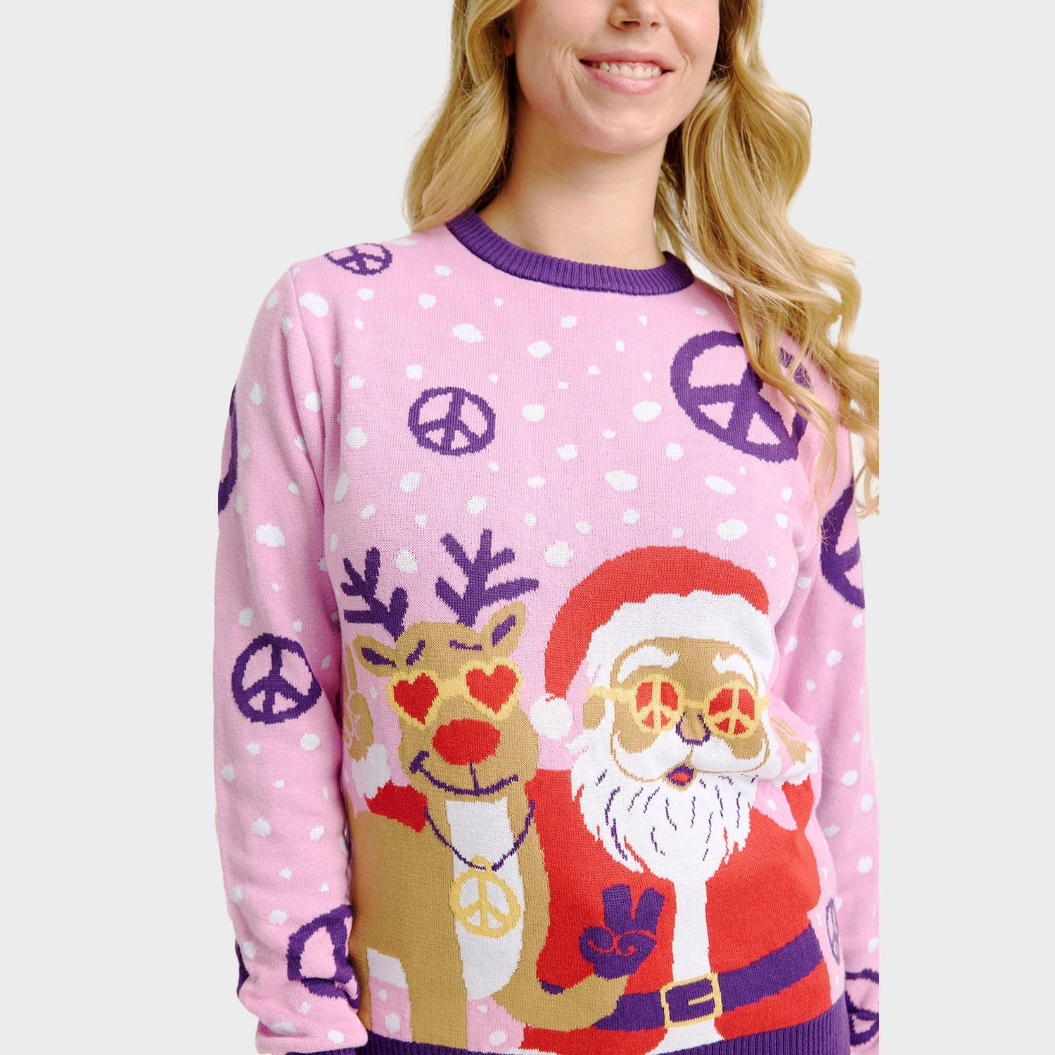 Hippie Weihnachtspullover - Damen