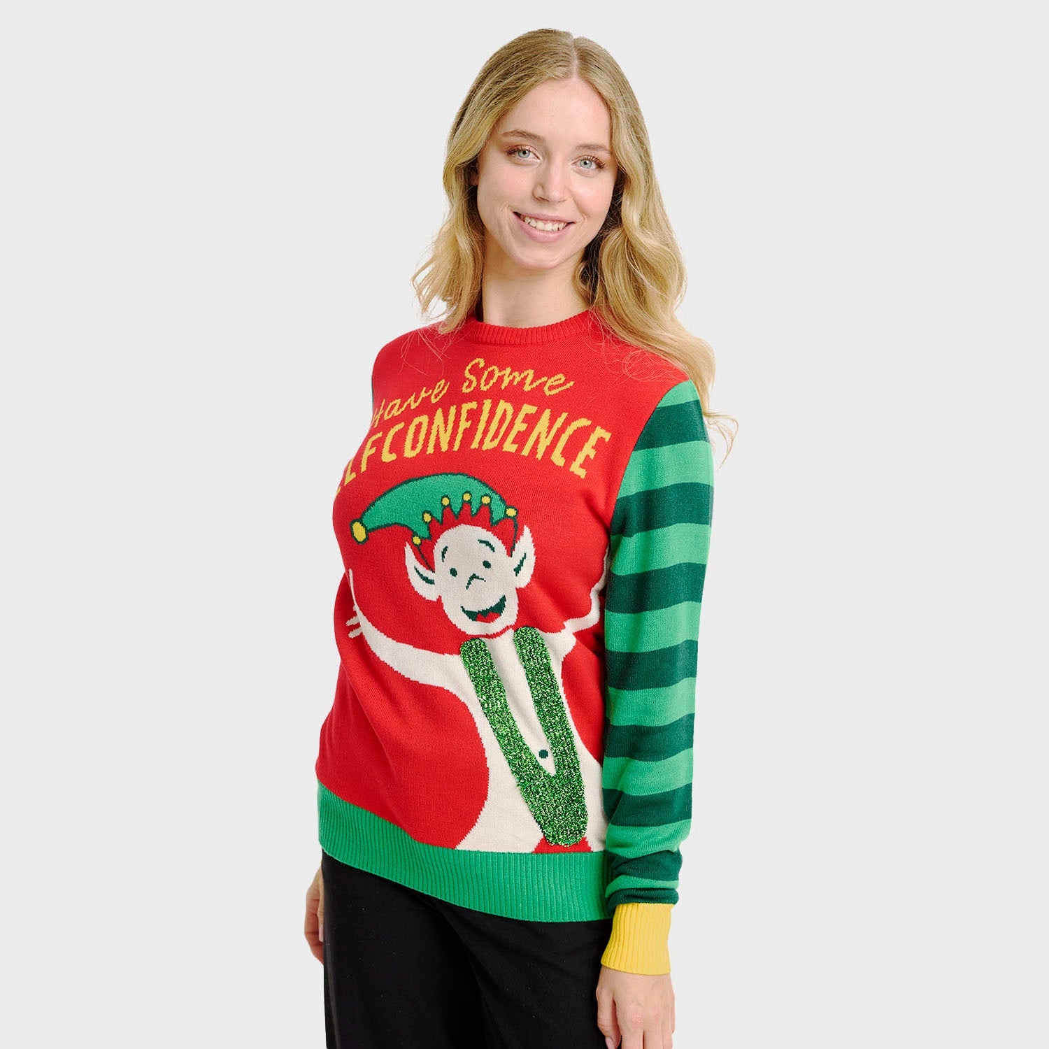 Elf Confidence Weihnachtspullover - Damen
