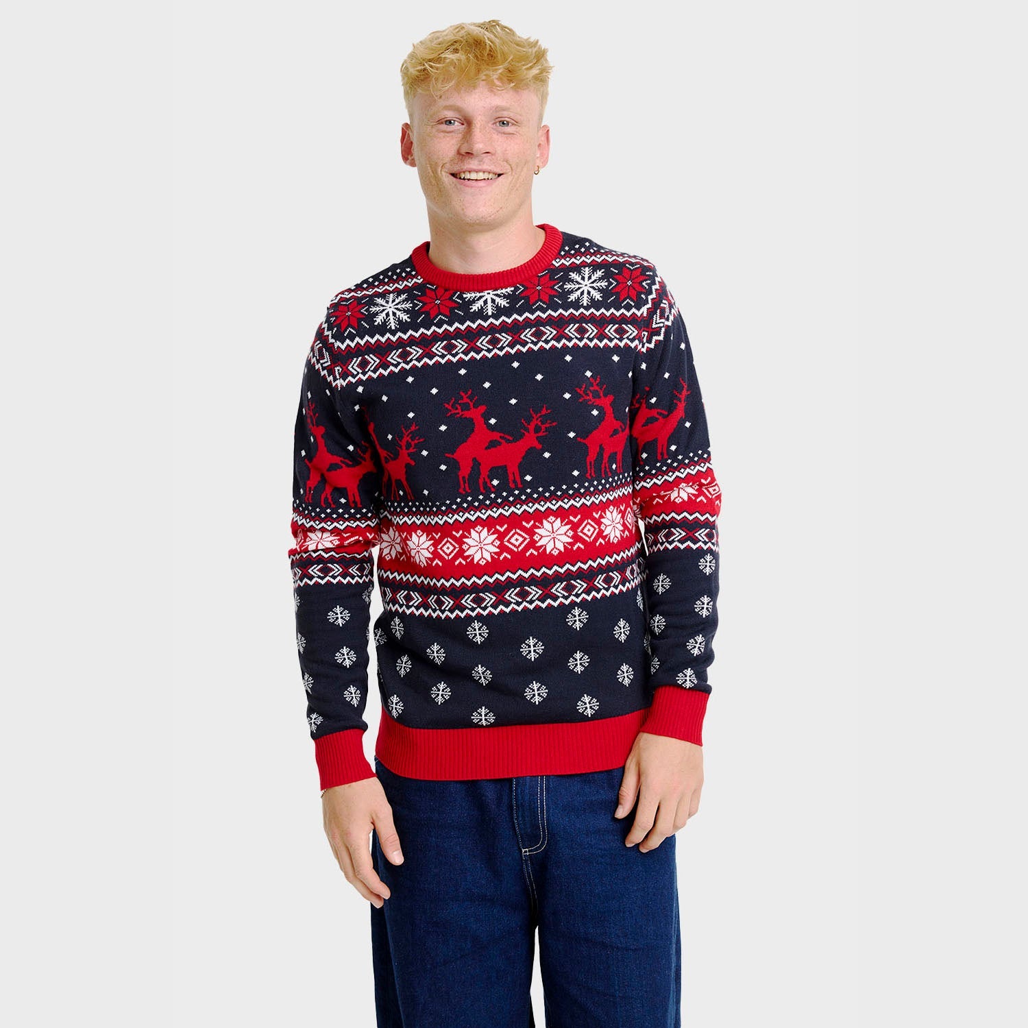 Der freche Rentier-Weihnachtspullover - Herren