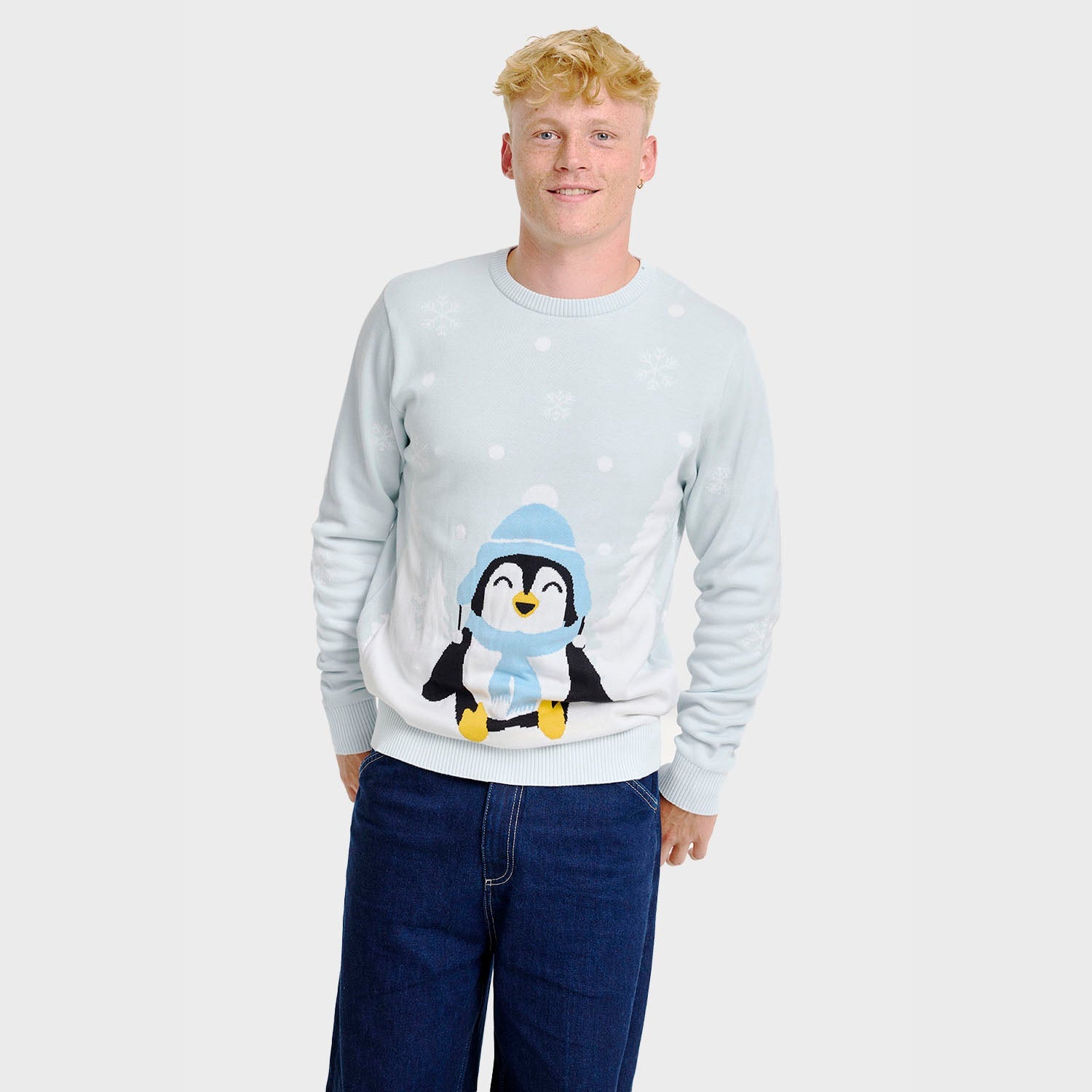 Der süße Pinguin-Weihnachtspullover - Herren.