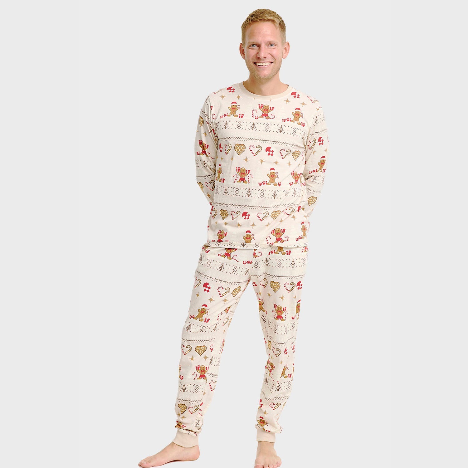 Weihnachtskeks Weihnachtspyjama Beige - Herren.