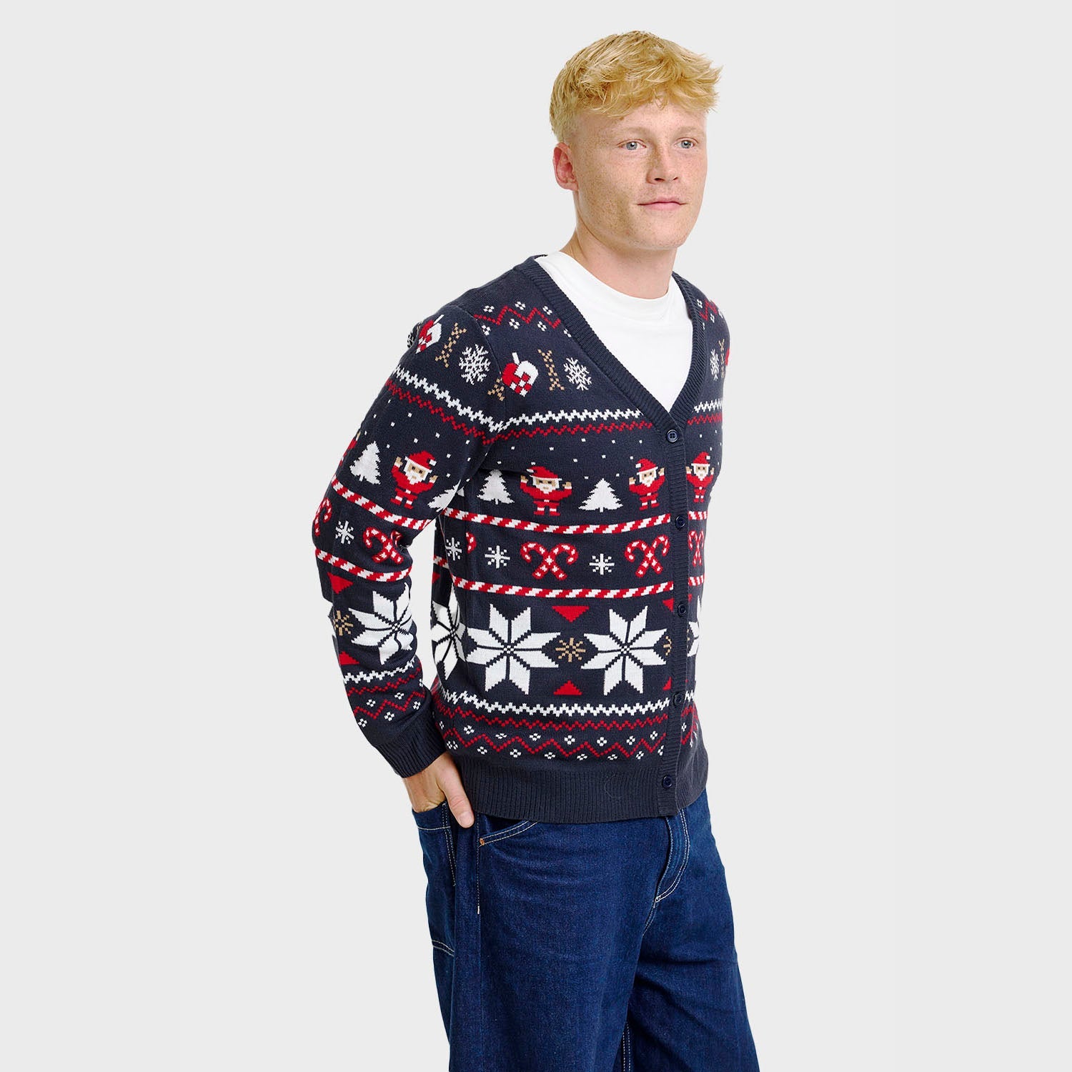 Santas Weihnachtsstrickjacke - Herren
