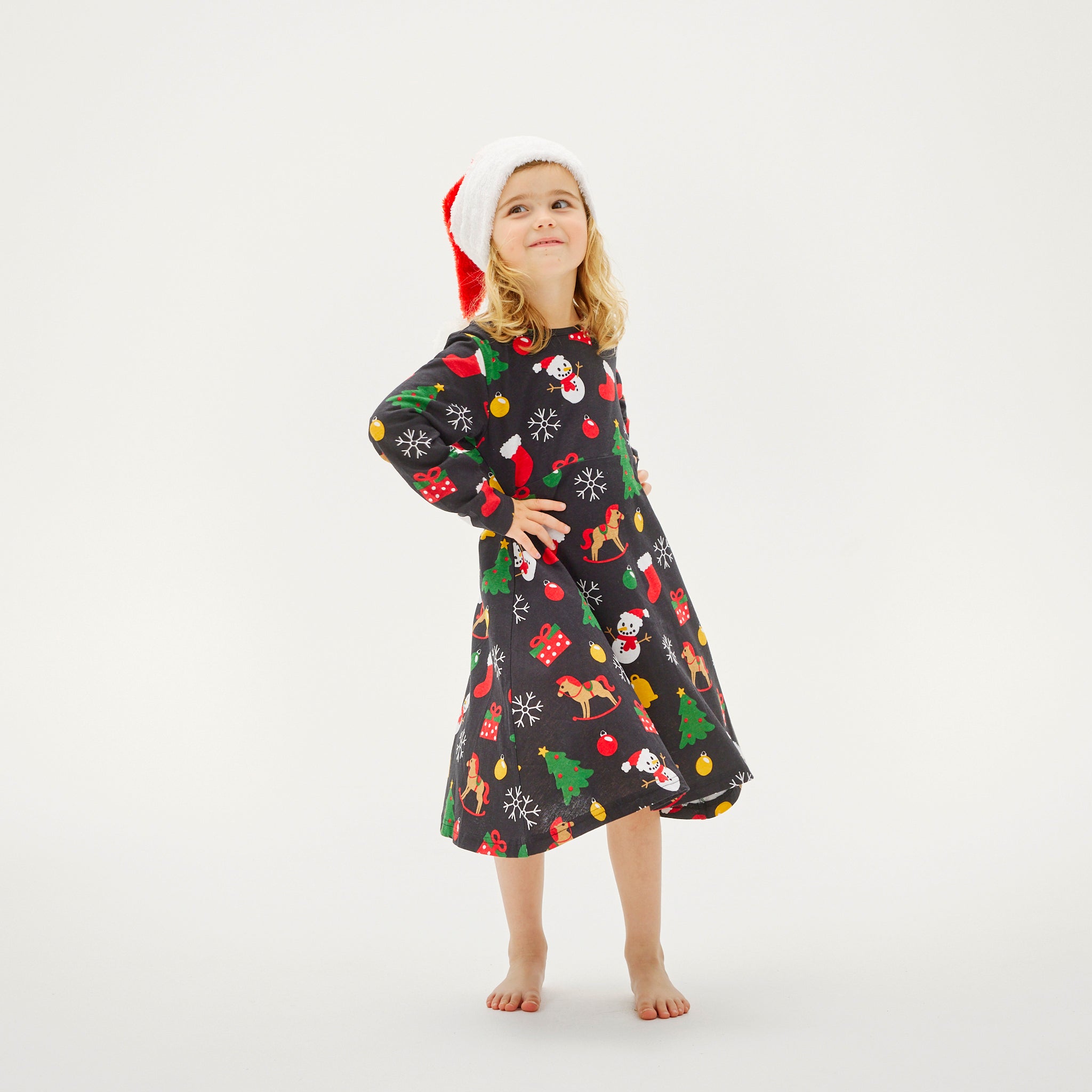 Weihnachtskleid Schwarz - Kinder.