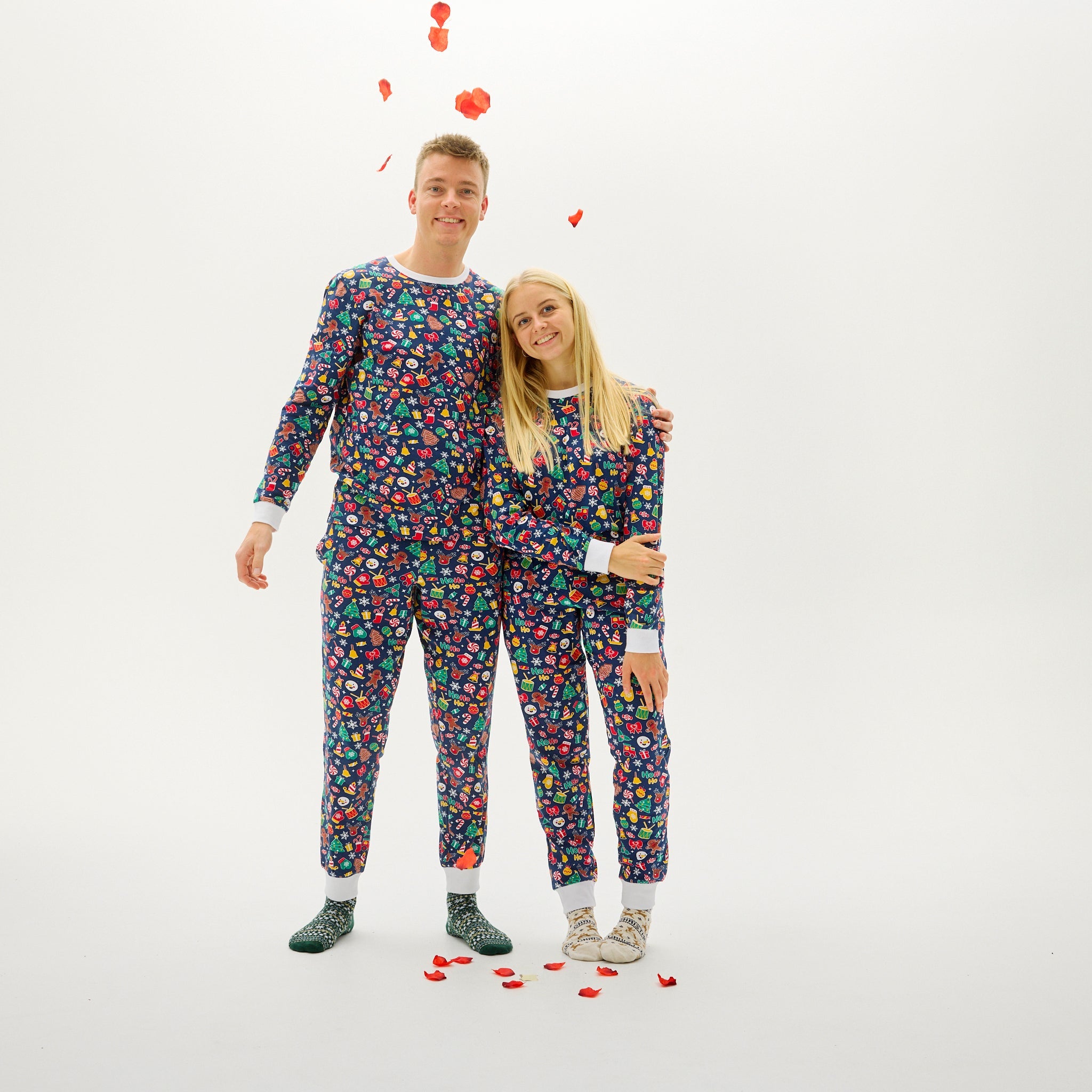 Crazy Weihnachtspyjama Marineblau - Herren.