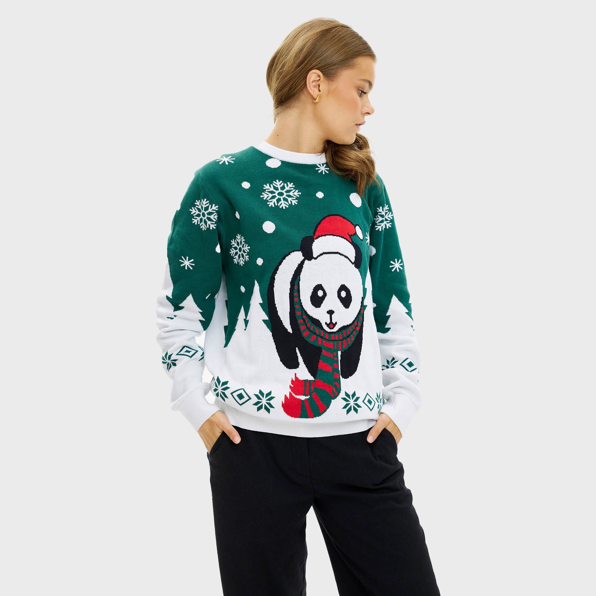 Pandaens Weihnachtspullover - Damen.
