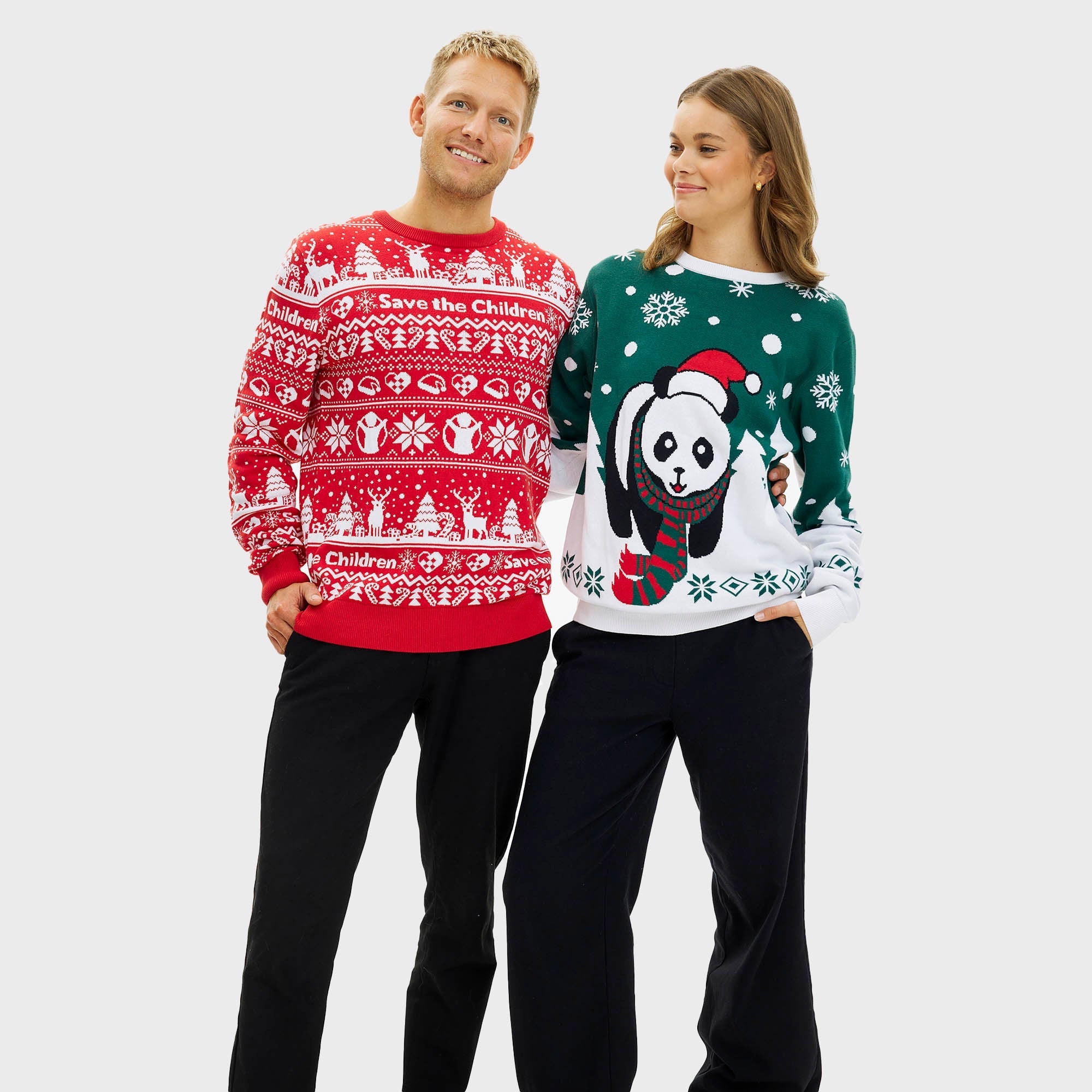Pandaens Weihnachtspullover - Damen.