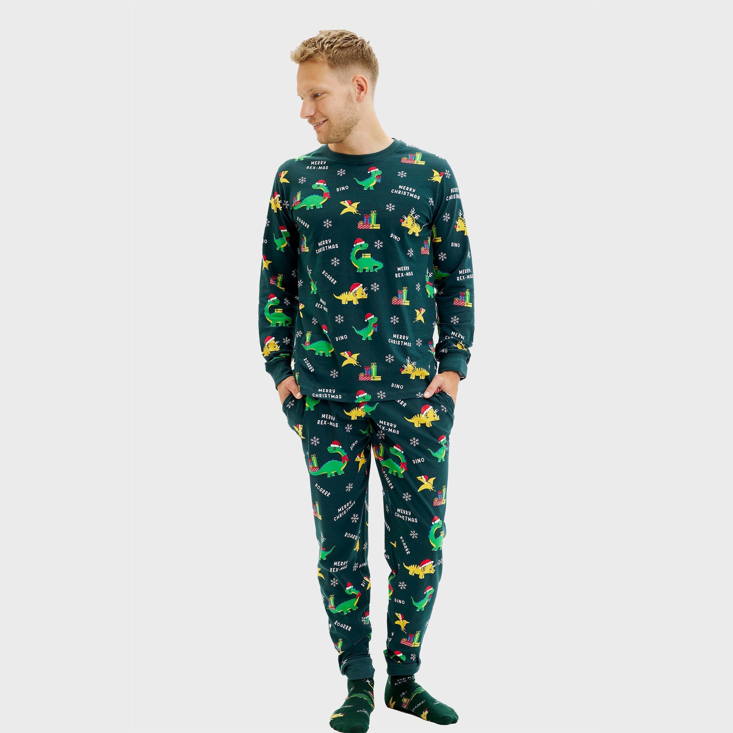 Pigiama di Natale dinosauro - Uomo.