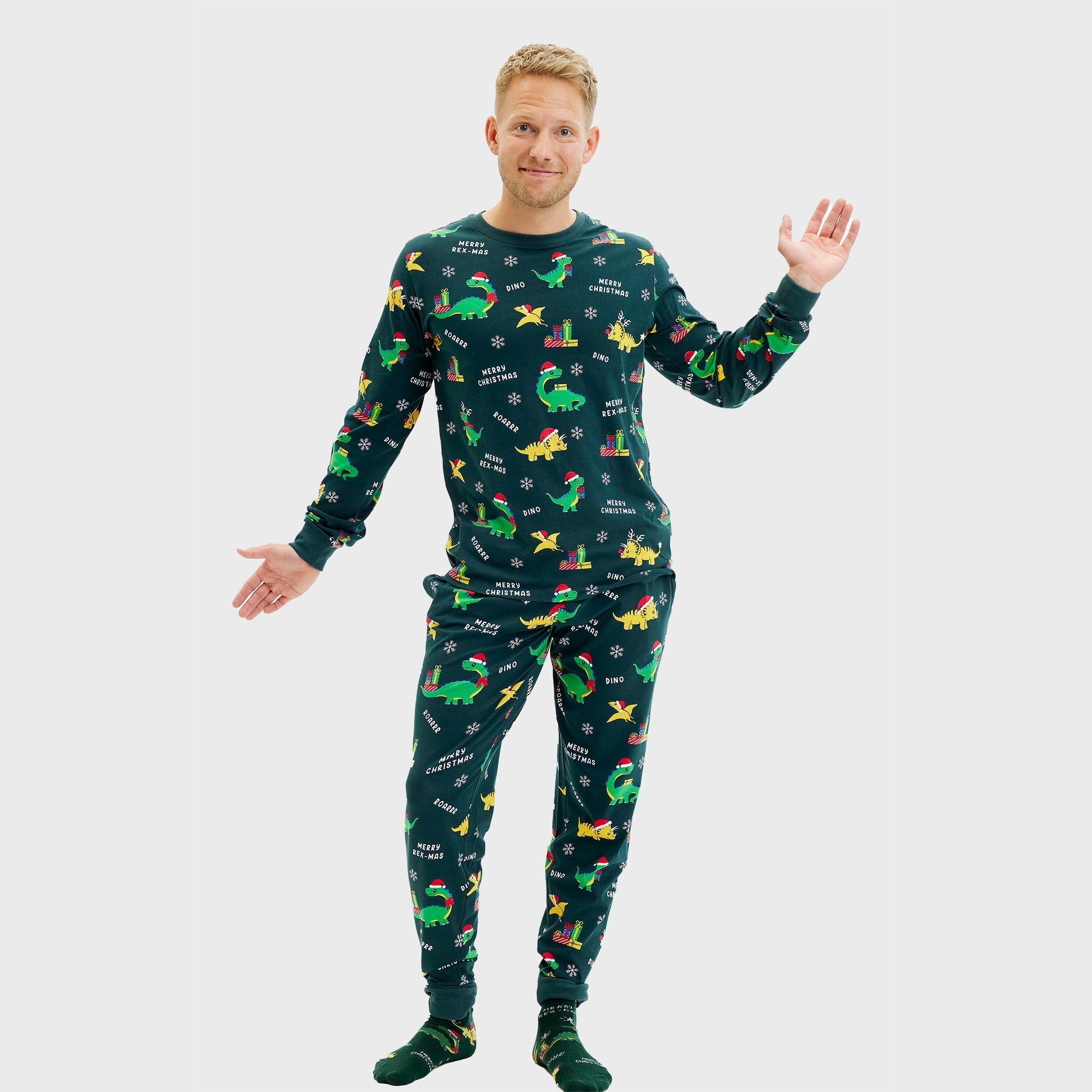 Pigiama di Natale dinosauro - Uomo.