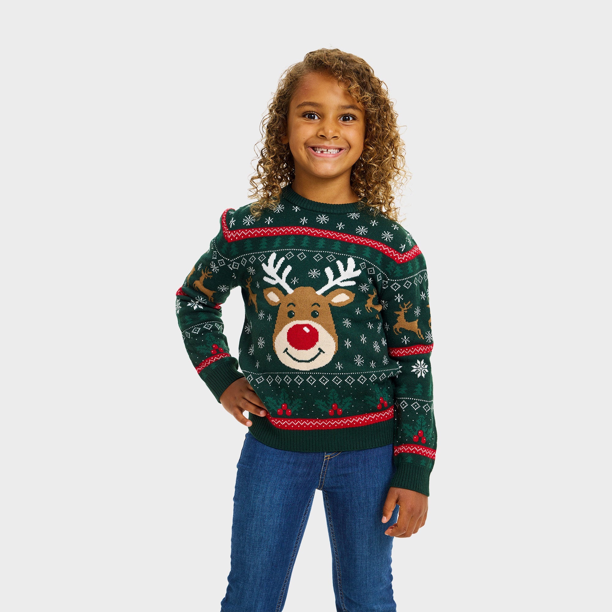 Rudolfs fröhlicher Weihnachtspullover - Kinder