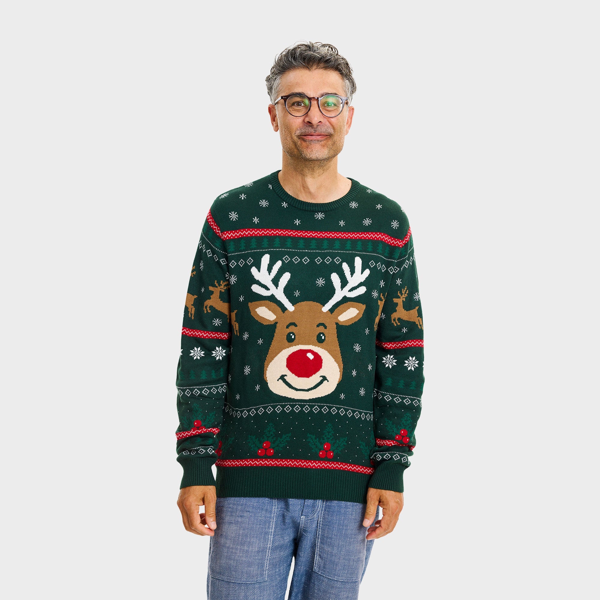Rudolfs fröhlicher Weihnachtspullover - Herren