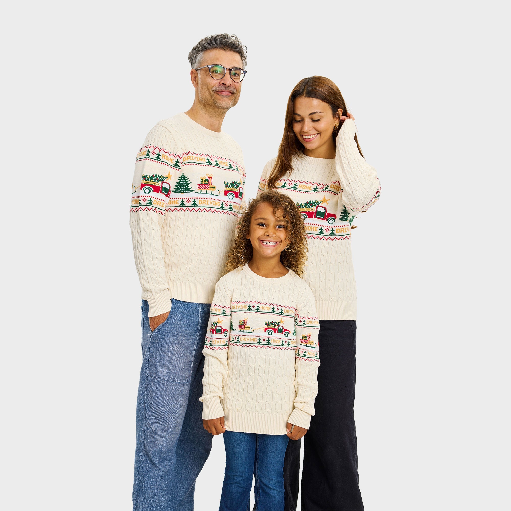 Driving Home Cable Knit Weihnachtspullover - Herren