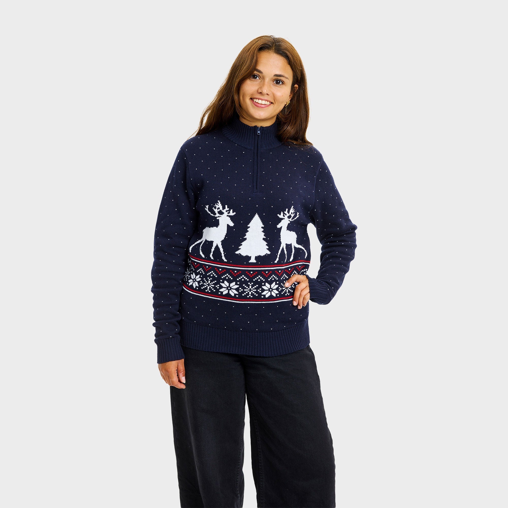 Winter Half-Zip Pullover - Damen