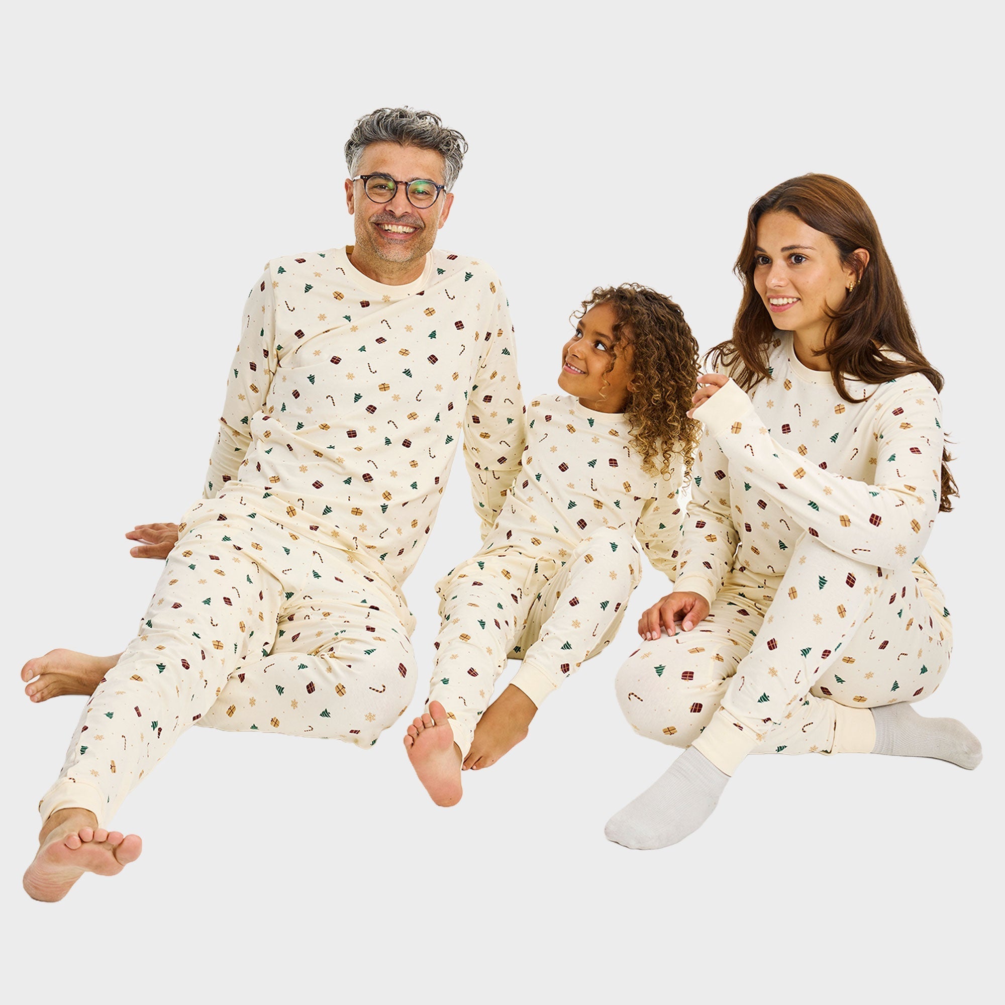 Weihnachtstraum-Pyjama Beige - Herren
