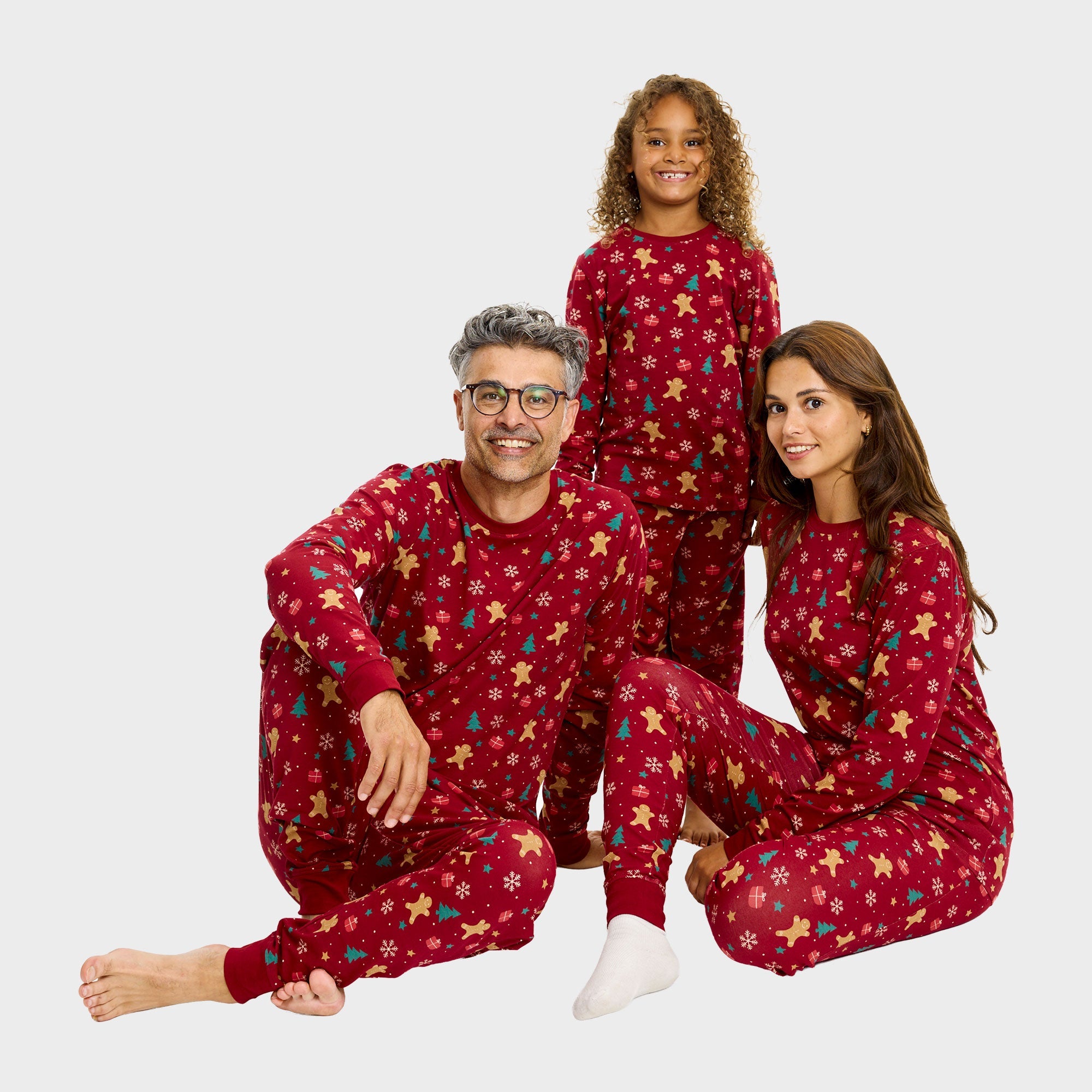 Gingerbread Weihnachtspyjama Rot - Herren