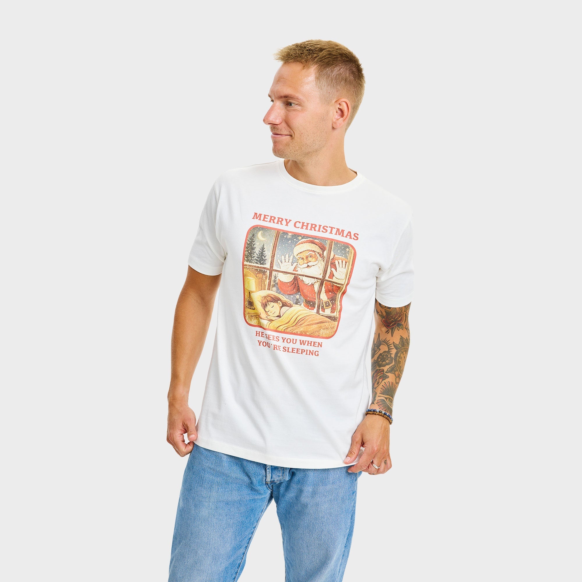 Santa Sees You T-Shirt - Herren