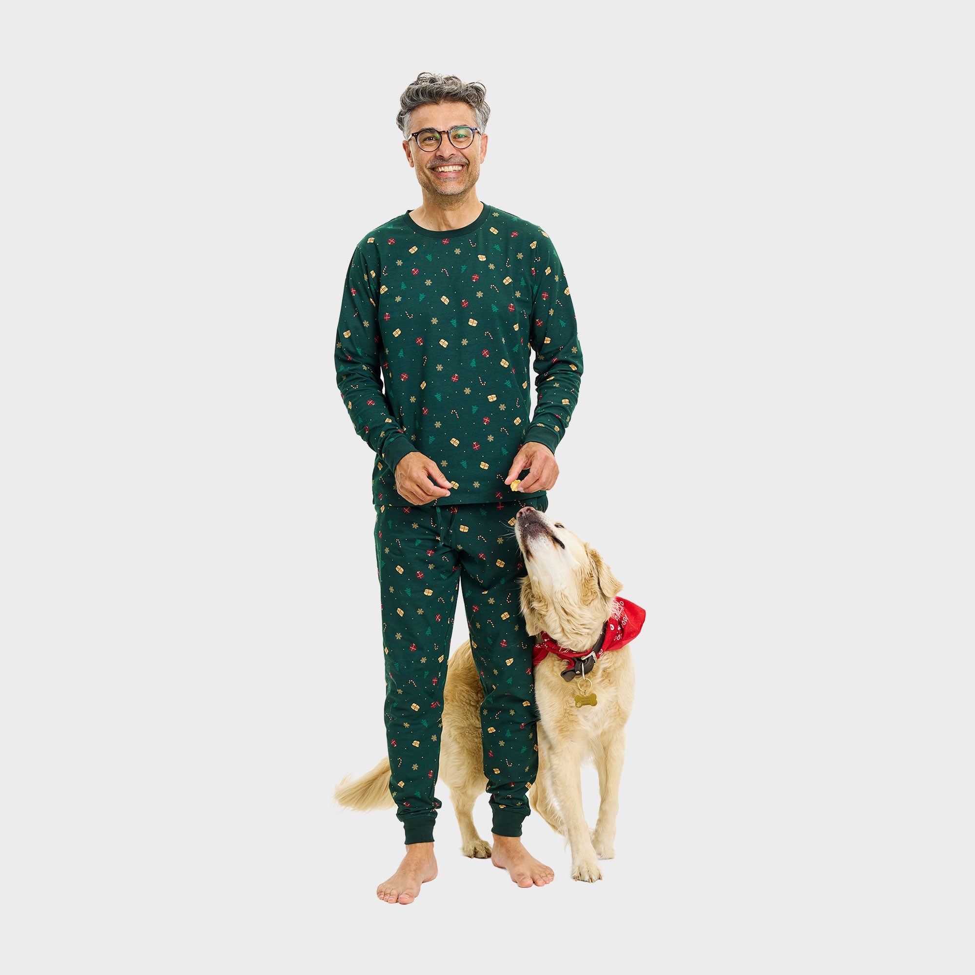Weihnachtstraum-Pyjama Grün - Herren