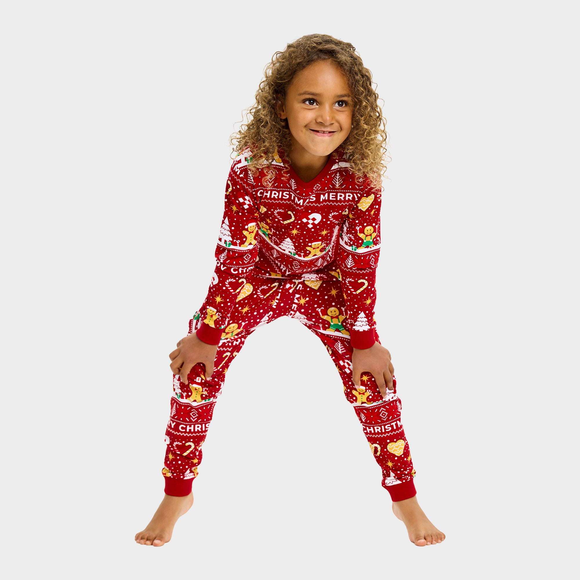 Biscotto di Natale Pigiama di Natale Rosso - Bambini.