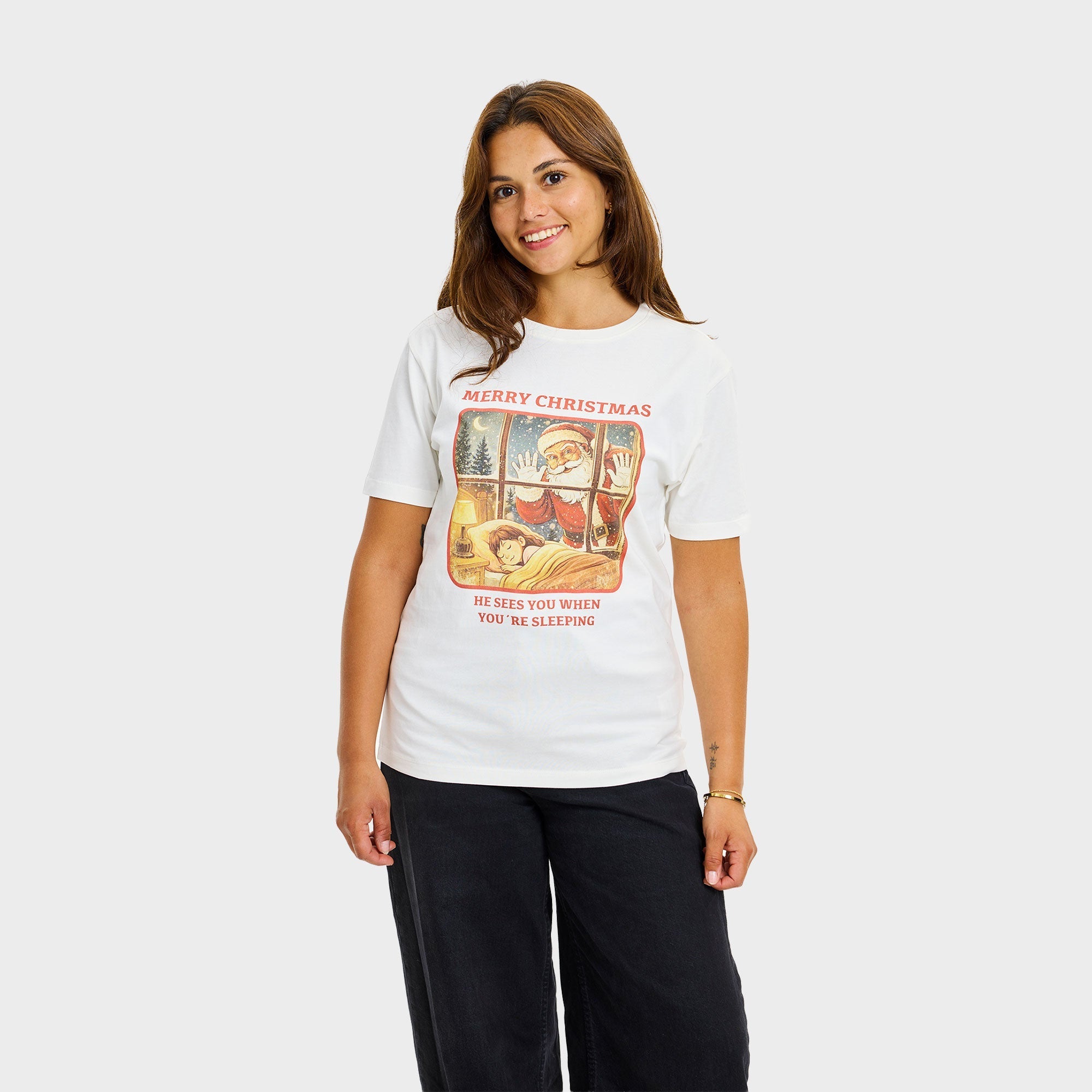 Santa Sees You T-Shirt - Damen